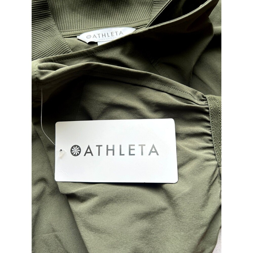 ATHLETA Brooklyn Utility Romper Jumpsuit Aspen Olive Green Size 10 Petite NWT - Picture 7 of 10